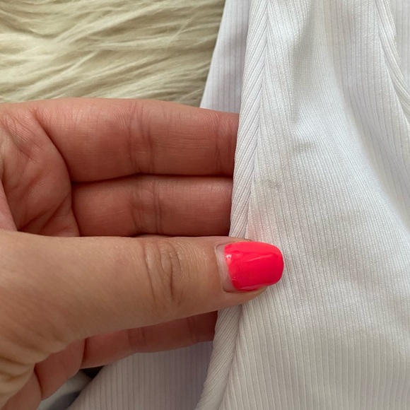 Maaji White Ribbed Pink Floral Reversible Jane Twisted Bikini Top Swimsuit - Picture 13 of 13